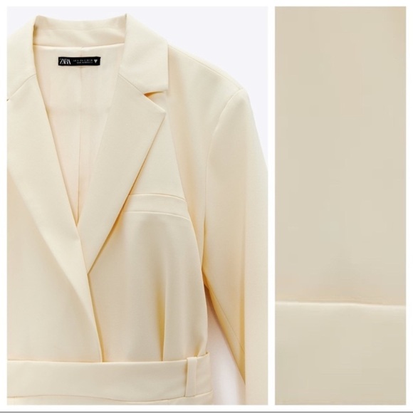 NWT. Zara Light Yellow Blazer Mini Dress. Size M. - Picture 3 of 9